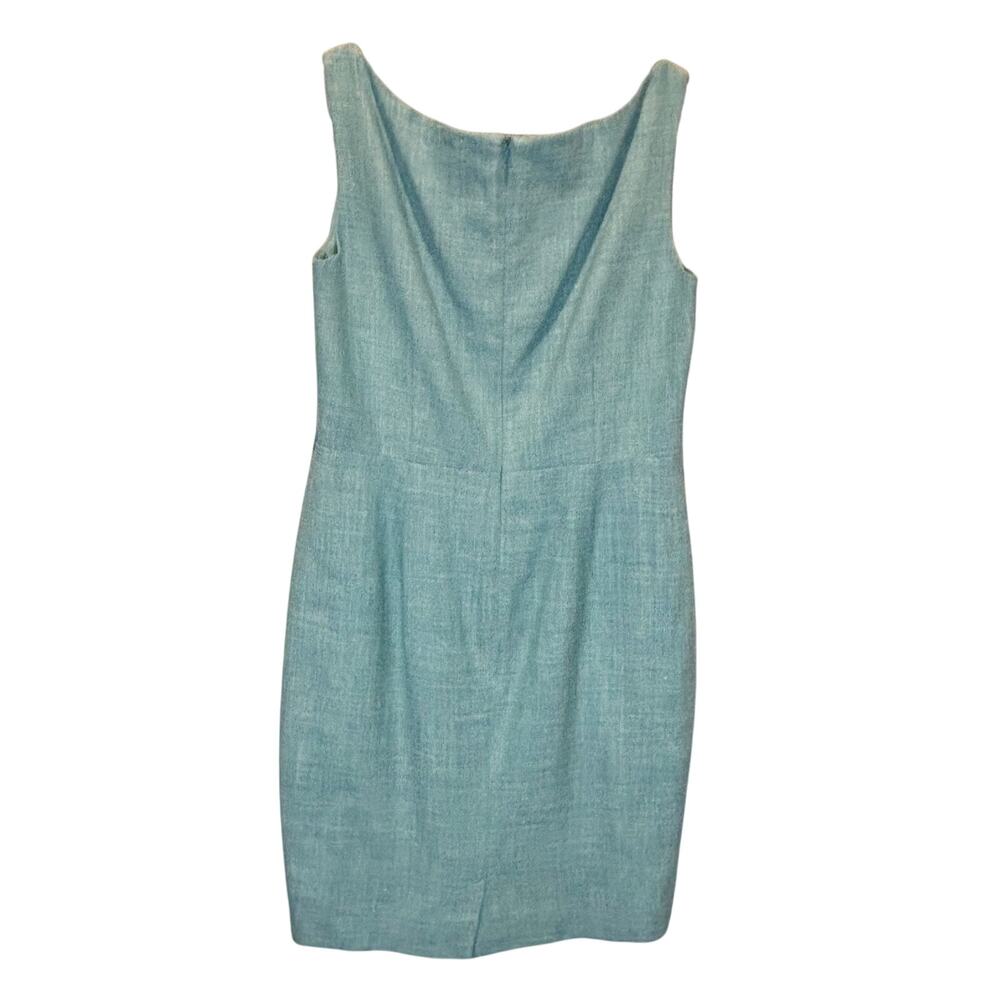 Max Mara Turquoise Silk Blend Sleeveless Shift Dress - size 10